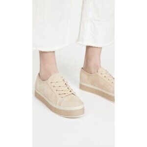 Vince Windell Womens Suede Platform Sneakers Size‎ US 7 EUR 37 Tan Beige Low Top
